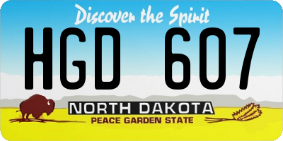 ND license plate HGD607