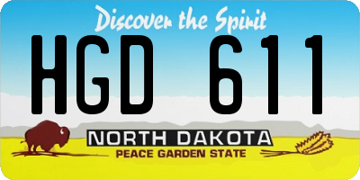 ND license plate HGD611