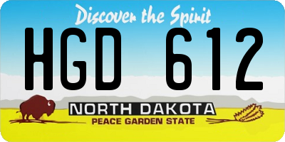 ND license plate HGD612
