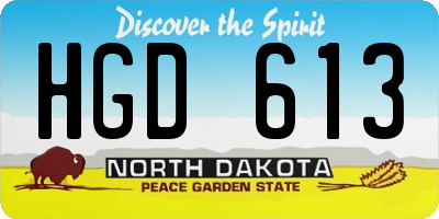 ND license plate HGD613