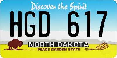 ND license plate HGD617