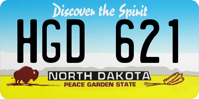 ND license plate HGD621