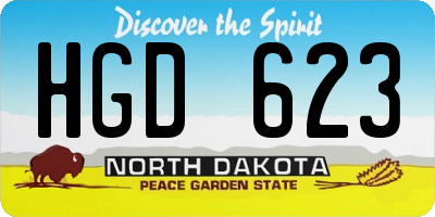 ND license plate HGD623