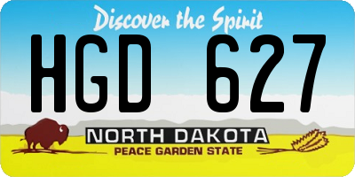 ND license plate HGD627
