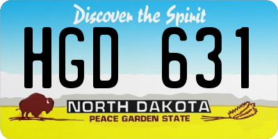 ND license plate HGD631