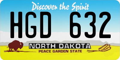 ND license plate HGD632