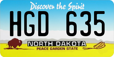 ND license plate HGD635