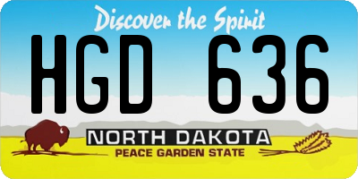 ND license plate HGD636