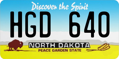 ND license plate HGD640