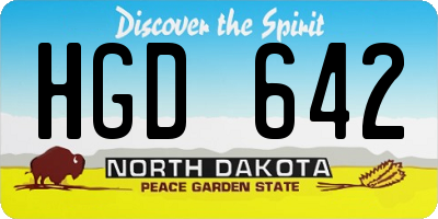 ND license plate HGD642