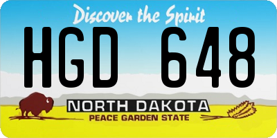ND license plate HGD648