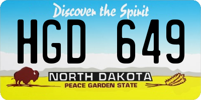 ND license plate HGD649