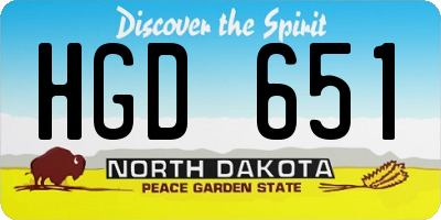 ND license plate HGD651