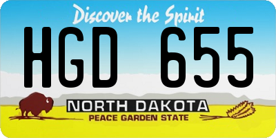 ND license plate HGD655