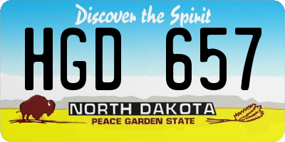 ND license plate HGD657