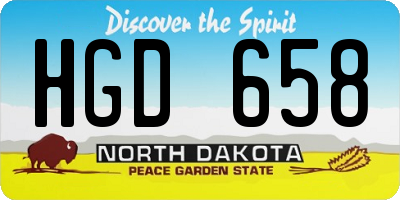 ND license plate HGD658