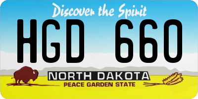 ND license plate HGD660