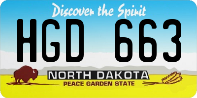ND license plate HGD663