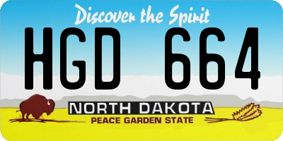 ND license plate HGD664
