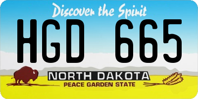 ND license plate HGD665