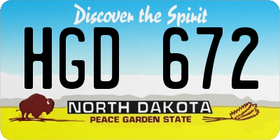 ND license plate HGD672