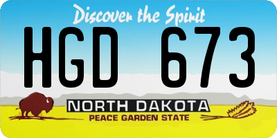 ND license plate HGD673