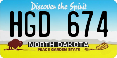 ND license plate HGD674