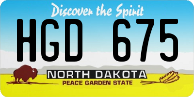 ND license plate HGD675