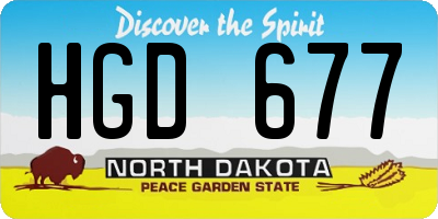 ND license plate HGD677