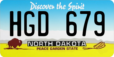 ND license plate HGD679