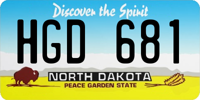 ND license plate HGD681