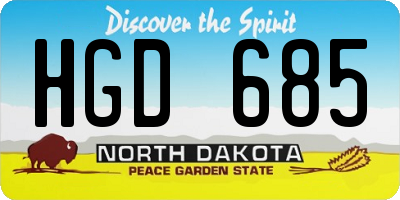 ND license plate HGD685
