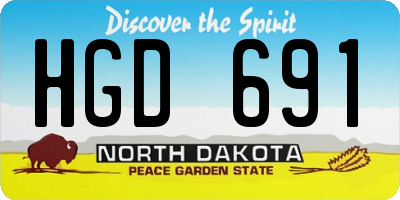 ND license plate HGD691