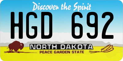 ND license plate HGD692
