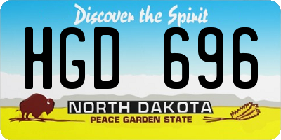 ND license plate HGD696