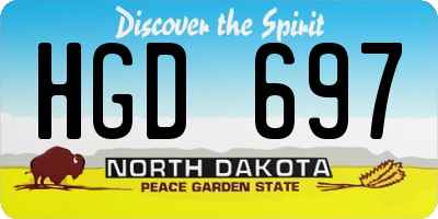 ND license plate HGD697