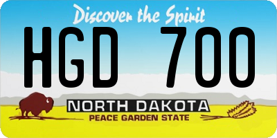 ND license plate HGD700