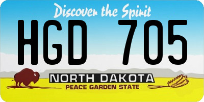 ND license plate HGD705