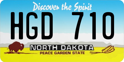 ND license plate HGD710