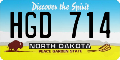 ND license plate HGD714