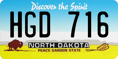 ND license plate HGD716