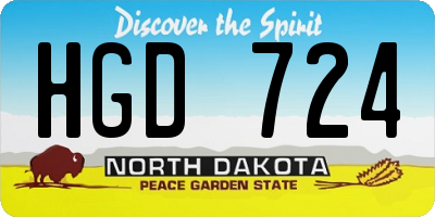 ND license plate HGD724