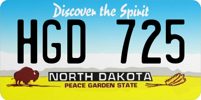 ND license plate HGD725