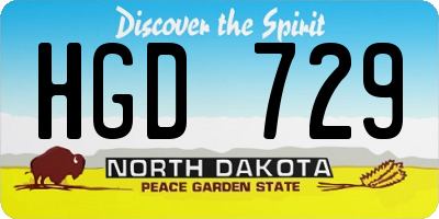 ND license plate HGD729