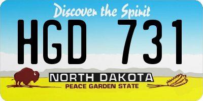 ND license plate HGD731