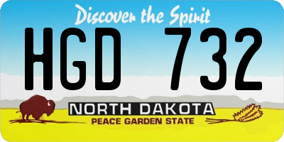 ND license plate HGD732