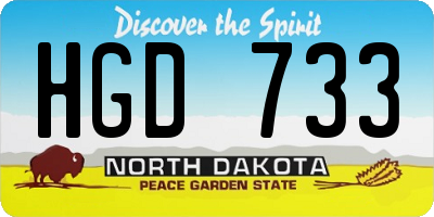 ND license plate HGD733