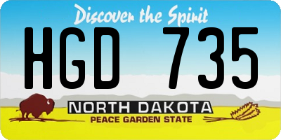 ND license plate HGD735