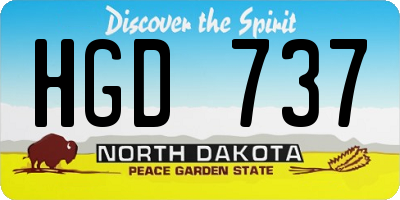 ND license plate HGD737