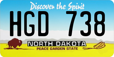 ND license plate HGD738